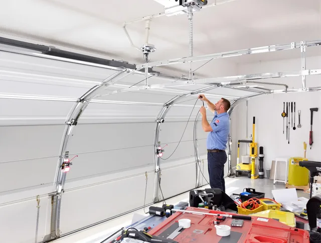 Garage door cable repair service by Stonington Garage Door Repair in Stonington