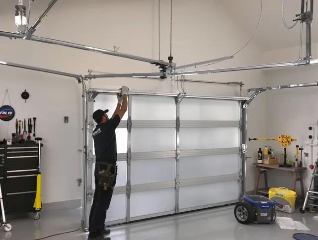 Stonington Garage Door Repair certified team performing precision garage door installation in Stonington
