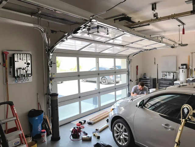 Garage door noise reduction service by Stonington Garage Door Repair in Stonington