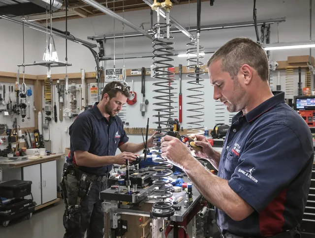 Garage door spring repair service by Stonington Garage Door Repair in Stonington